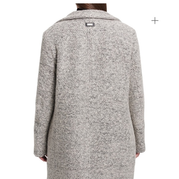 Calvin Klein Women’s Gray Wool Blend Asymmetrical Walker Coat - Picture 3 of 15